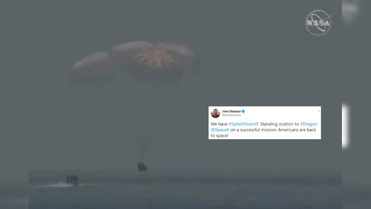 SpaceX Capsule's Successful Splash Down With NASA Astronauts Brings Cheer on Twitter