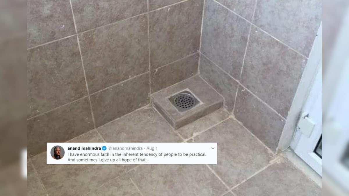 An Oddly Designed Bathroom Drain is Making Anand Mahindra Give Up Hope on People's Practical Tendency