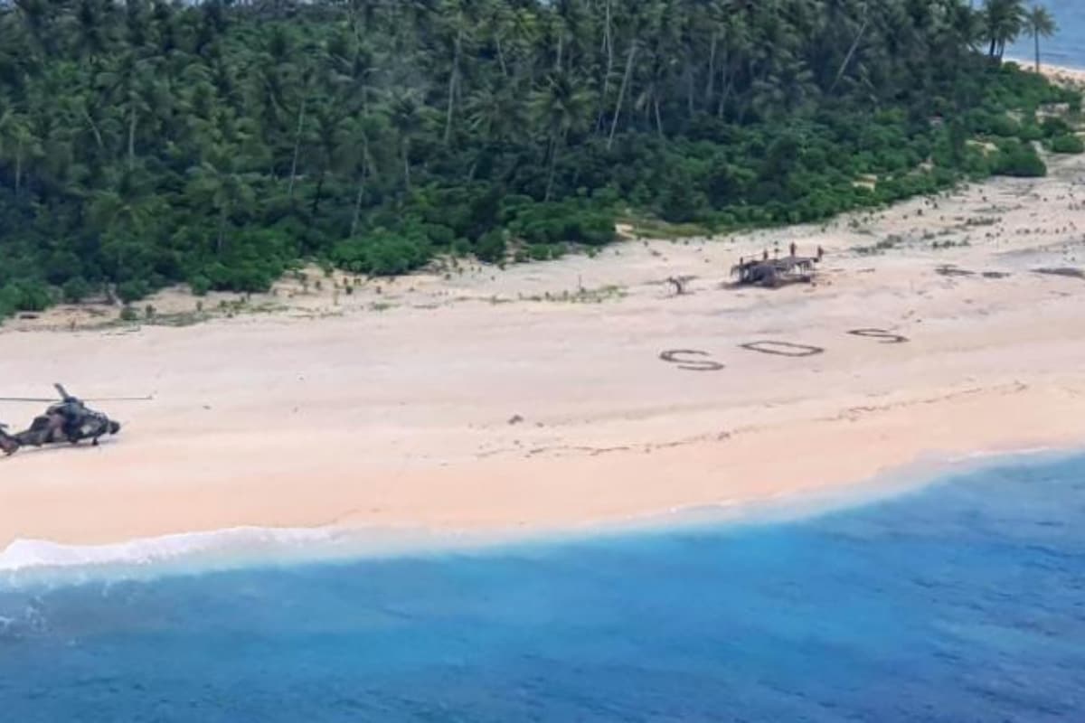 SOS in Sand Helps Rescue Three Men Cast Away on Small Pacific Island
