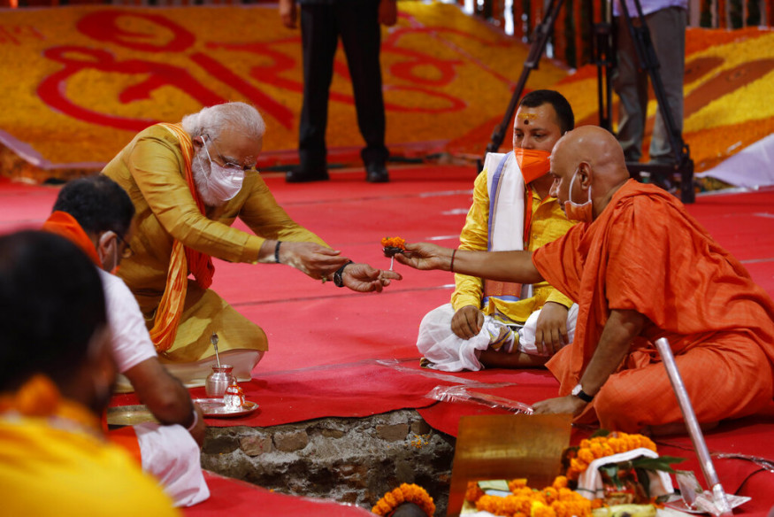 PM Modi Performs Bhumi Pujan, Lays Ram Temple Foundation Stone in Ayodhya -  Photogallery