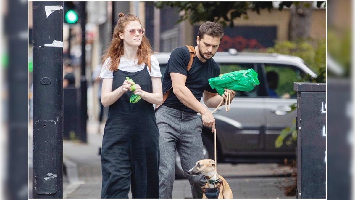 Kit Harrington and Rose Leslie Step Out in Style for a Walk with Their Dog