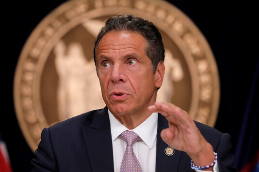 FILE PHOTO: New York Governor Andrew Cuomo speaks during a daily briefing following the outbreak of the coronavirus disease (COVID-19) in Manhattan in New York City, New York, U.S., July 13, 2020. REUTERS/Mike Segar