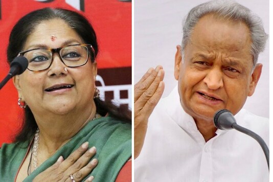 File photo of Vasundhara Raje and Ashok Gehlot.
