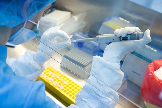 A scientist prepares samples during the research and development of a vaccine against the coronavirus disease in Saint Petersburg, Russia. (Reuters)