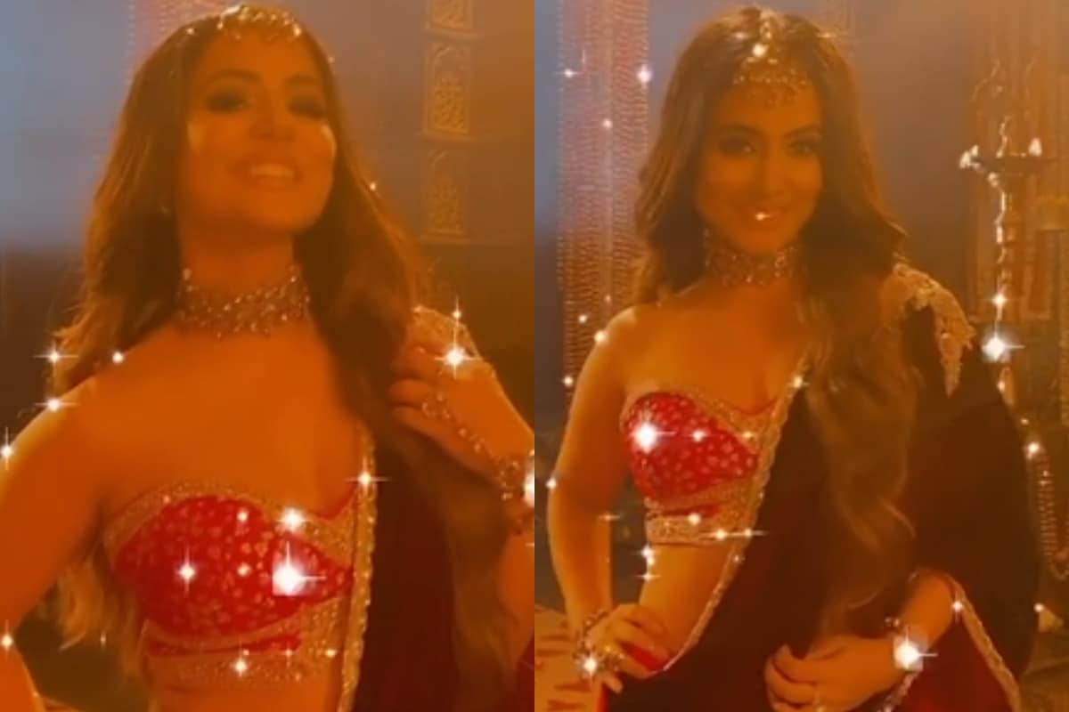 Hina Khan Shares Fresh Look From Naagin 5 In Red Glittery Blouse And Skirt
