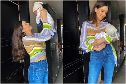 Natasa Stankovic with her baby son.