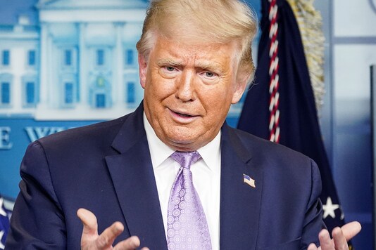 U.S. President Donald Trump speaks during a briefing on the coronavirus disease (COVID-19) pandemic at the White House in Washington, U.S., August 13, 2020. REUTERS/Kevin Lamarque