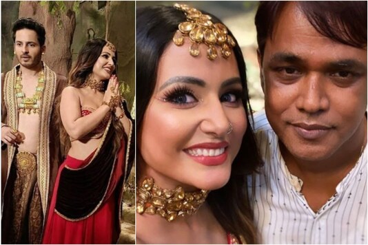 Hina Khan with 'Naagin 5' director (R)