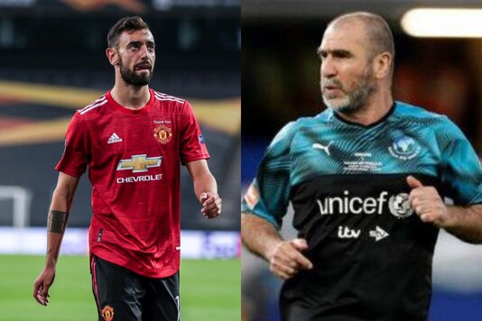 Bruno Fernandes and Eric Cantona (Photo Credit: Twitter and Reuters)