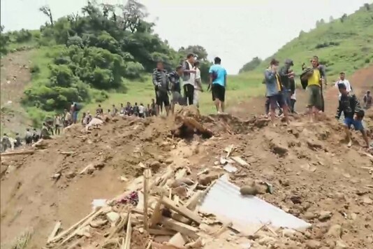 File photo of a landslide in Nepal.