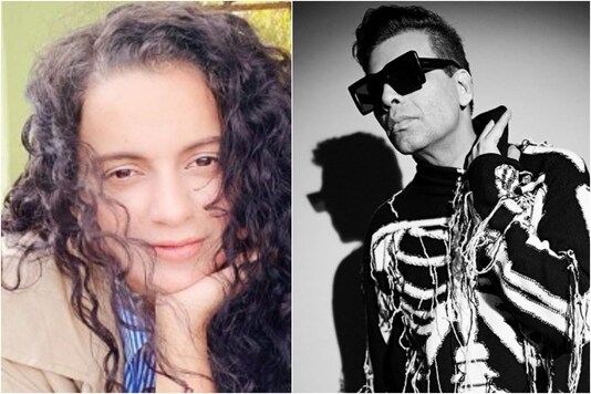 Kangana Ranaut (L), Karan Johar (R)