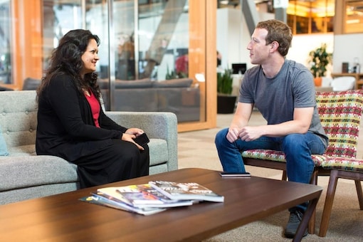 Ankhi Das with Mark Zuckerberg. (Image: Facebook)