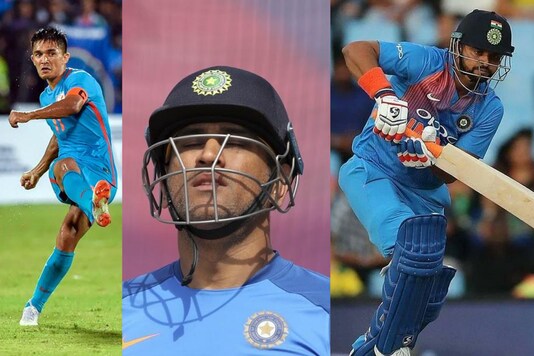 Sunil Chhetri, MS Dhoni, Suresh Raina (Photo Credit: PTI and Twitter)