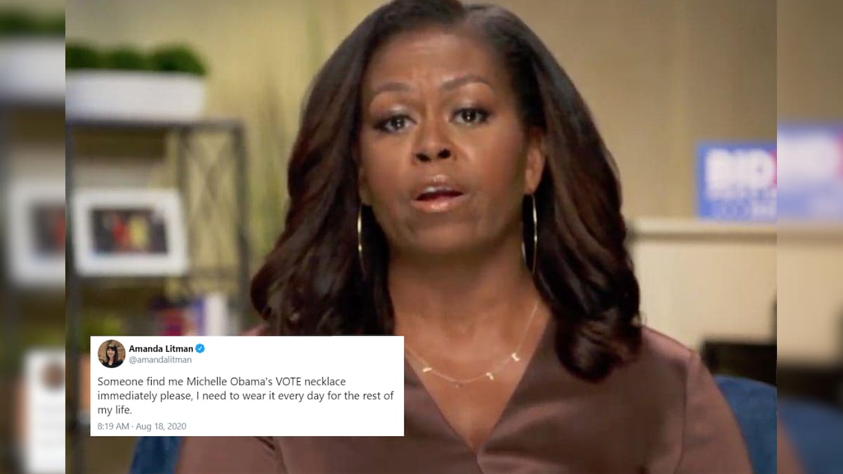 Michelle Obama's 'VOTE' Necklace Has Gone Viral. Now Everyone Wants it