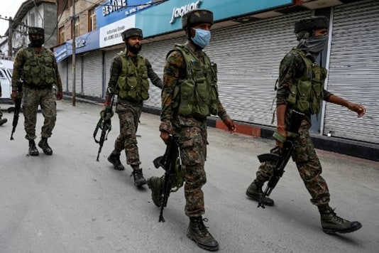 A file photo of security personnel in Nowgam area of Jammu and Kashmir. (Image for representation/AFP)