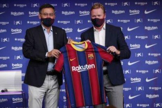 Ronald Koeman being presented as the new Barcelona coach (Photo Credit: Reuters)
