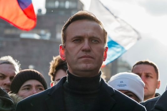 Russian opposition politician Alexei Navalny takes part in a rally to mark the 5th anniversary of opposition politician Boris Nemtsov's murder and to protest against proposed amendments to the country's constitution, in Moscow, Russia February 29, 2020. REUTERS/Shamil Zhumatov