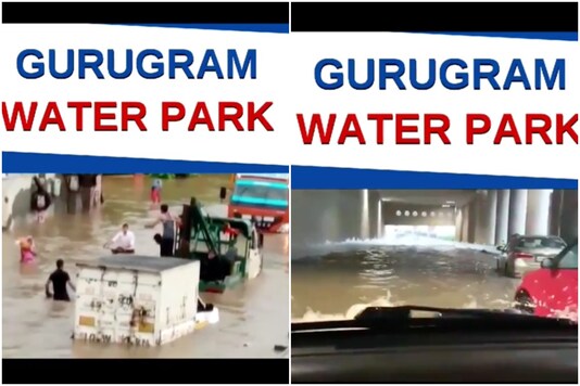 Several parts of Gurugram were waterlogged following heavy rain in Delhi and NCR from Wednesday onward | Image credit: Instagram