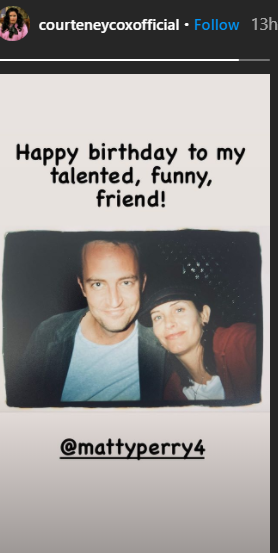 Friends Star Courteney Cox Wishes Reel-life Husband Matthew Perry Happy Birthday, See Pic Friends Star Courteney Cox Wishes Reel-life Husband Matthew Perry Happy Birthday, See Pic
