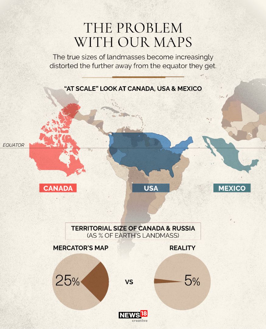 Why Every World Map We Re Looking Is Wrong Explained News18 Why Every World Map We Re Looking Is Wrong Explained News18