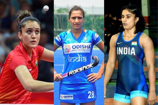Manika Batra, Rani Rampal, Vinesh Phogat, (Photo Credit: PTI)