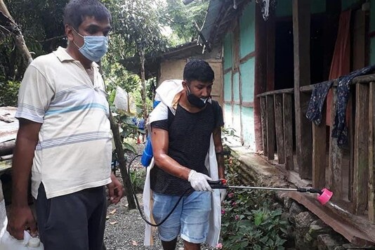Nirmal Chettri on a sanitation drove (Photo Credit: AIFF)
