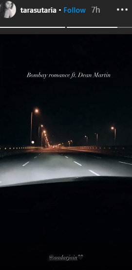 Tara Sutaria Enjoys Late Night Drive with Aadar Jain, Shares Video