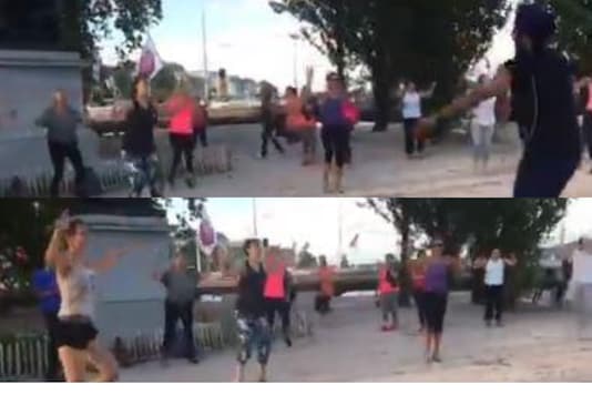 A video of European women dancing to Diljit Dosanjh's song 'G.O.A.T.' in Switzerland has gone viral. Credits: Twitter 