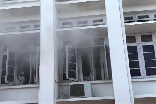 The fire in the North Block of Kerala Secretariat. (News18)