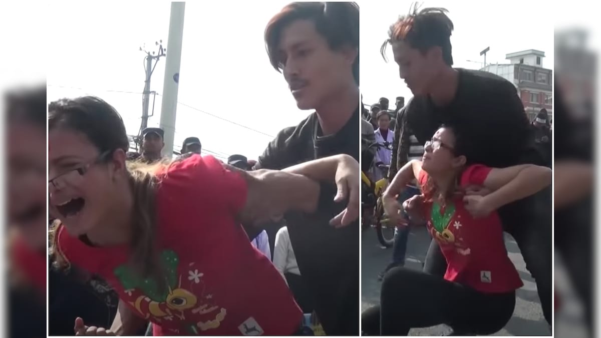 1200px x 675px - Viral Video Depicting Man Publicly Assaulting a Woman in Nepal as Cops  Watch is Fake - News18