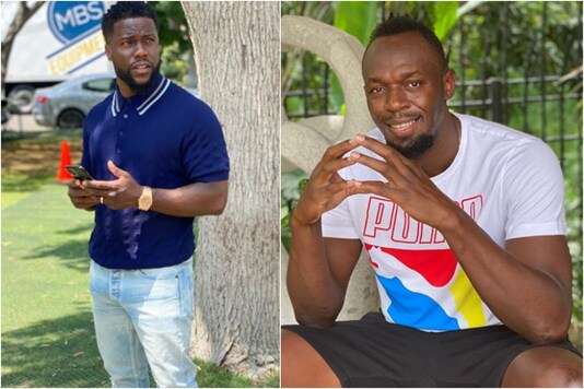 Kevin Hart (L), Usain Bolt (R)