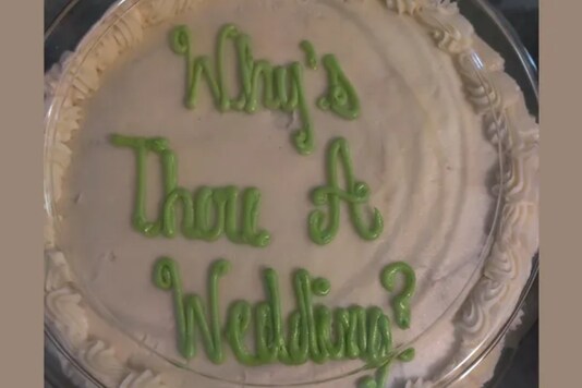 'Why's there a Wedding?' This cake fail is the hilarious error. Credits: Reddit
