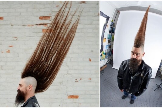 Joseph Grisamore broke the Guinness World Record for the tallest mohawk. Credits: GWR  