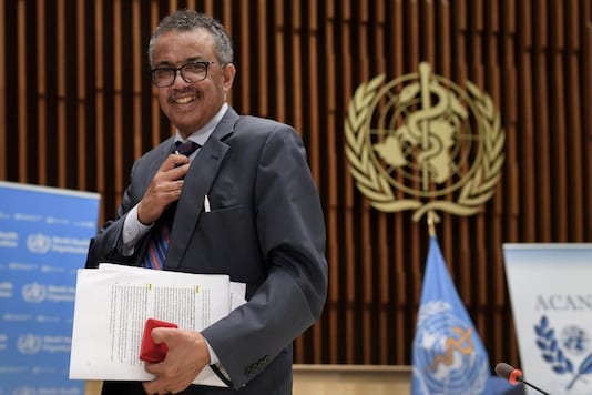 World Health Organization (WHO) Director-General Tedros Adhanom Ghebreyesus leaves a news conference organized by Geneva Association of United Nations Correspondents (ACANU) amid the COVID-19 outbreak, caused by the novel coronavirus, at the WHO headquarters in Geneva Switzerland July 3, 2020. Fabrice Coffrini/Pool via REUTERS
