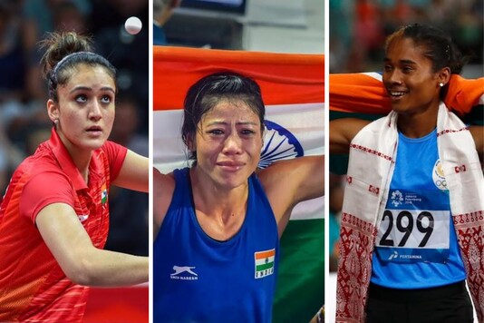 Manika Batra, Mary Kom and Hima Das (Photo Credit: AP and PTI)