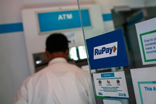 A RuPay sign is seen on the door of an automated teller machine. (Image for representation) 