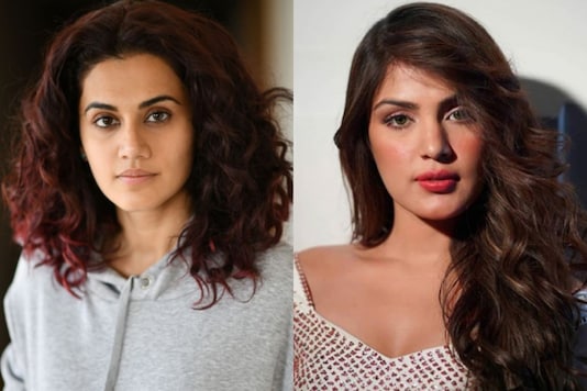 Taapsee Pannu and Rhea Chakraborty (R)