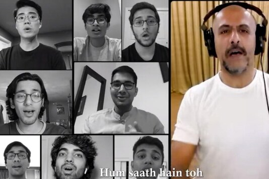 Penn Masala along with music director Vishal Dadlani.
(Credit: Penn Masala/ YouTube) Penn Masala along with music director Vishal Dadlani.
(Credit: Penn Masala/ YouTube)