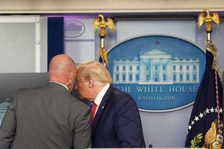 Trump escorted from briefing after shooting outside White House