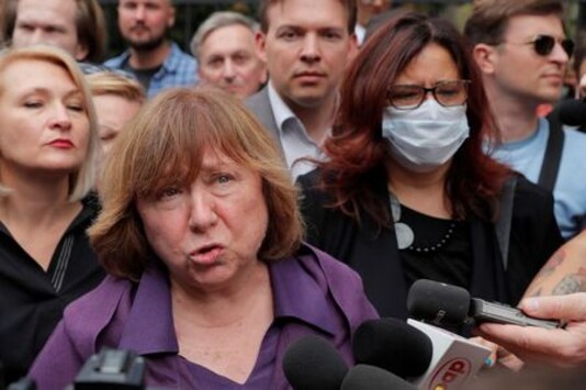 Nobel Laureate Author Emerges As Powerful Voice Backing Belarus Protests