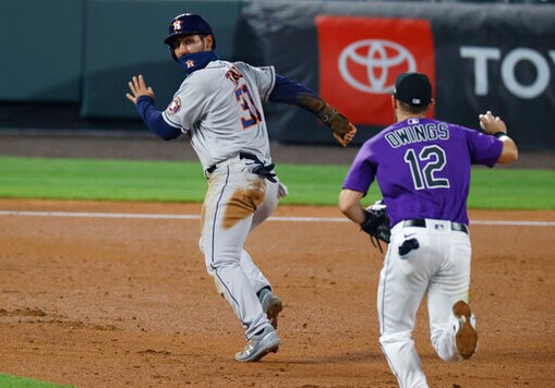 Tucker homers, triples twice; Astros beat Rockies, 13-6