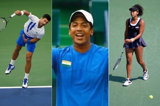 Novak Djokovic (L), Mahesh Bhupathi (C) and Naomi Osaka. (Photo Credit: AP and Mahesh Bhupathi Instagram)