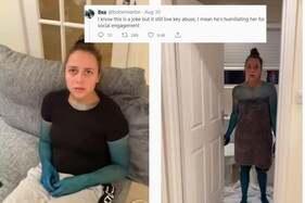 YouTuber Under Fire for Dyeing His Girlfriend Blue while Pulling an 'Abusive' Viral Prank