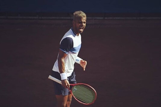 Sumit Nagal won his first round match at US Open. (Photo Credit: Virat Kohli Foundation Twitter)