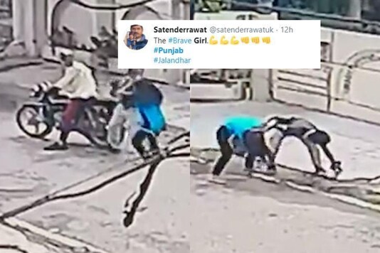 The girl had retaliated heroically after two men on bicycles attacked her and tried to take her phone from her.  