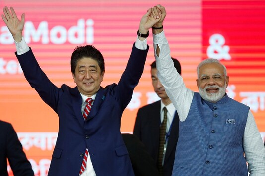 File photo: Japanese PM Shinzo Abe (L) and Prime Minister Narendra Modi.