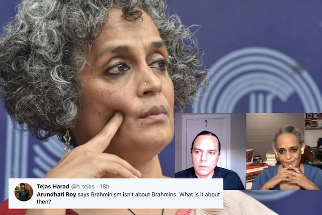Arundhati Roy is facing flak from from anti-caste activists on Twitter after her comments on Brahminism | Image credit: Reuters/Twitter