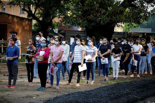 For representation: Students wearing protective face masks wait to enter an examination centre for Joint Entrance Examination (JEE), amidst the spread of the coronavirus disease (COVID-19). 