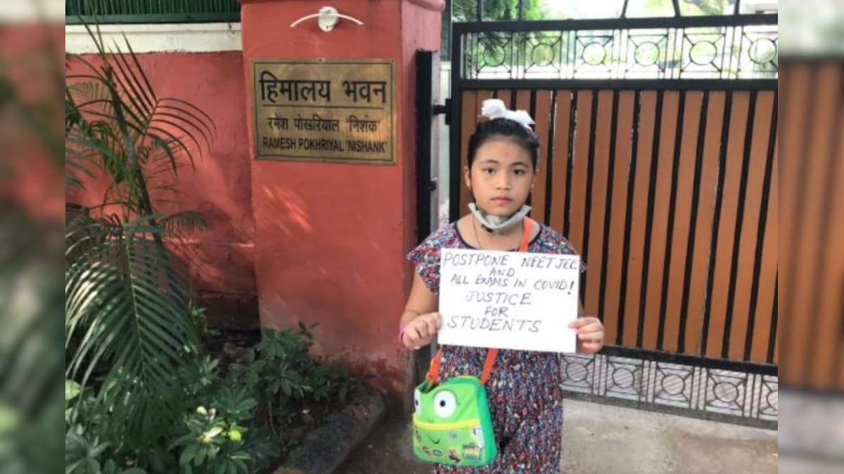 'Injustice to Students': Activist Licypriya Kangujam Protests Outside Education Min's Residence Requesting JEE-NEET Postponement