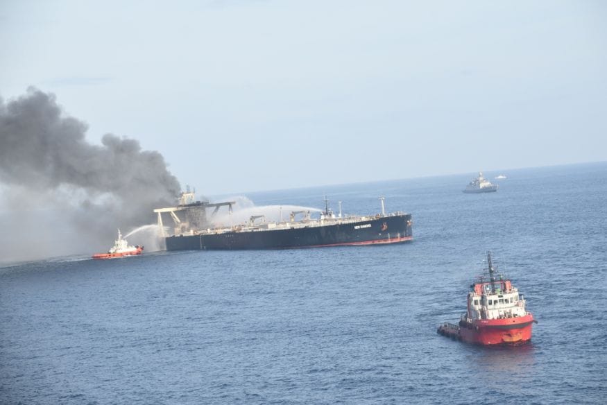 Oil Tanker MT New Diamond Fire Brought Under Control, Towed to Safe ...